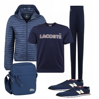 Outfit mit Blau Sneaker New Balance "Lacoste shirt"