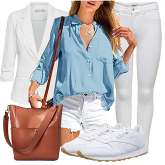 Mit Perlen Outfit mit Grau Blazerjacke/Lederjacke für Männer/Lässiger Blazer/Boyfriend Blazer/Blusenblazer/Kurzblazer/Lederjacke/Eleganter Blazer/Baumwoll ­Blazer Fransa "Schönes Frühlingsoutfit"