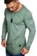 Amaci&Sons Oversize Herren Vintage Longsleeve Verwaschen Crew Neck Sweatshirt Rundhals Basic Shirt 6070 Khaki S