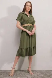 2292 Belted Dress - Khaki