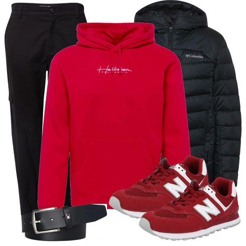 Rot Sneaker/Leder Sneaker New Balance kombinieren