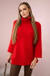 Kesi Woski V-neck sweater ginger Ingwer red