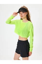 Back Detail Camisole Long Sleeve Crop Sports T-Shirt