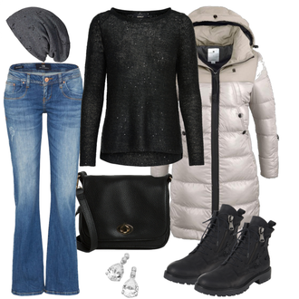 Warme Outfit mit Grau/Dunkelgrau/Hellgrau Hut Bandana/Ohrenwärmer/Winter Mütze/Kopfbedeckung/Mütze Caripe "PaillettenStyle"