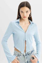 Cool Fitted Wrinkly Long Sleeve Shirt