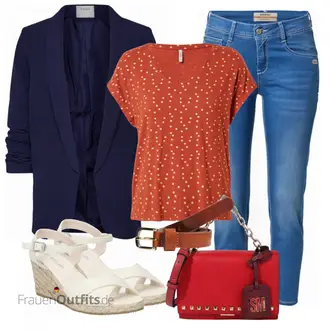 ohne Verschluss Outfit mit Dunkelblau 3/4 Bluse/Bluse Oberteil/Bluse mit Stehkragen/Bluse Mit Schleife/Business Bluse/Elegante Bluse/Lederjacke/Longbluse/Langarmbluse/Tunika Pieces "Perfekt für den Sommer"