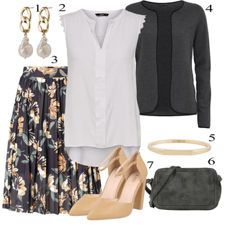 Šifonas apranga su Oranžinė/Bežas/Geltona Women's Uncategorized About You "Jarné Outfit"