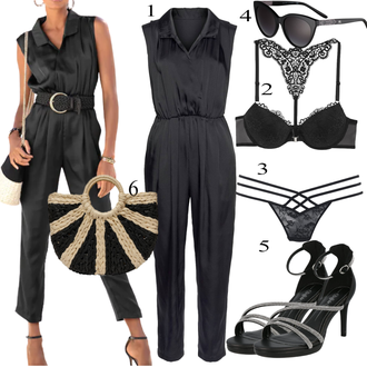 čipka Outfit sa Crna/Pink Tijelo Čipkasti Bodiji/Čipkasti grundjac/čarapa Lascana "Ljetni outfiti"