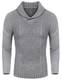 COOFANDY Herren Pullover Schalkragen Strickpullover Langarm Zopfstrick Shawl Neck Pulli für Männer,Hellgrau,M