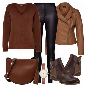 Outfit mit Blau Winterschuh Pikolinos "Braun Mix"