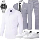 Weiße Button Down Hemden Outfits image