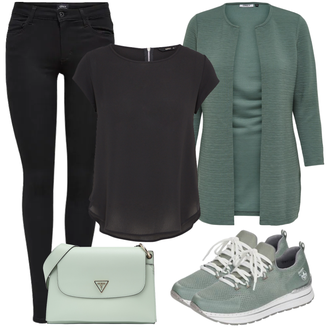 Unisex Outfit sa Crna Tople Tajice/Jeggings/Zimska tajica/Pamučna Tajica/Pletena Tajica/Neprozirna Tajica/Termo Hlača/Podstavljena Tajica/Kožna Jakna/Samtaste Tajice/Tajice s Prorezom/Oblikovana Tajica Only "Outfit za svaki dan"Look: Rap, Disko, Skater, cool, Vanjski, Besprijekorno, Unisex