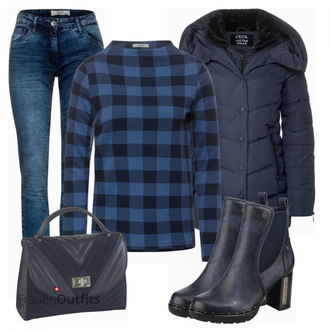 Silvester Outfits mit Blau Jeans CECIL "Silvester Outfit"
