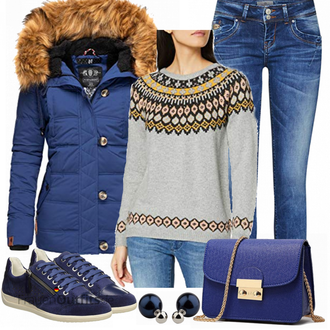 Outfit mit Blau Sneaker Geox "Marikoo"