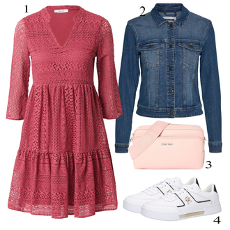 tenues avec Rouge/Rose/Rouge foncé Robe d'Hiver/Robe Casual/Robe en Coton/Robe d'Été/Automne Robe/Robe en Tricot/Robe à Manches 3/4/Robe Crochetée/Robe en Dentelle/Tunique About You "tenues parfaite"