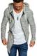 Amaci&Sons Herren Kapuzenpullover Zipper Sweatshirt Hoodie Sweatjacke Pullover 4016 Grau M