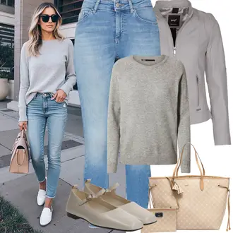 Outfit sa Plava/SvjetloPlava Hlače Jeggings/Traper Tajice/Skinny Hlače Only "Proljetni Outfit"