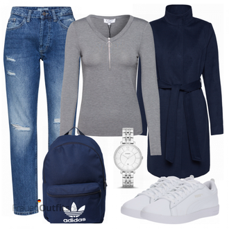 Winter Outfits mit Weiß Sneaker Puma "About You Mantel"
