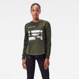 G-STAR Sweatshirt - Graphic thistle xzyph r sw wmn l\s dark green