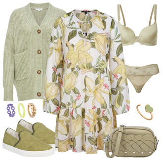 Feine Outfit mit Grün/Dunkelgrün/Creme Sneaker Turnschuh ohne Schnürsenkel/Sommer Sneaker/Stoffschuh/Schuh Ohne Schnürsenkel NINE TO FIVE "Outfit Für Den Sommer"Look: Feine, Uni, Unisex, Casual, Smart Casual, Coole, Bad Taste, Duckfeet, Oversize, Sportlich, Trendige, Nahtlos