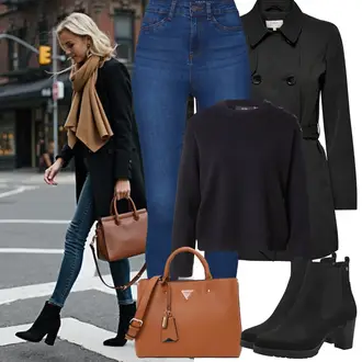 Stil, Western Outfit sa Crna Chelsea Gležnjača/Kožna Jakna/Kožna gležnjača/ljetna gležnjača/Podstavljena Gležnjača/Gumena Gležnjača Tamaris "Proljetni Outfit"Look: Stil, cool, Elegantan