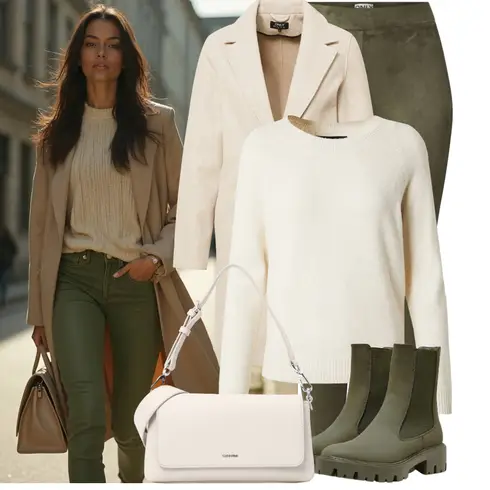 Weiß/Creme/Khaki/Beige/Orange Strick Große/Kaschmir Pullover/Einfacher Pullover/Mohair Pullover/Wollpullover/Basic Pullover/Feinstrickpullover/Kaschmir Pullover/Rundhals Pullover VERO MODA kombinieren
