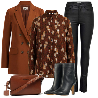 Outfit met rood Blouse WE Fashion "Elegante herfstoutfit"