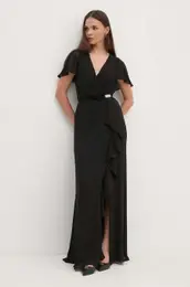Obleka Lauren Ralph Lauren rna barva, 253909447