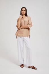 Women's linen shirt - light beige