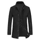 YOUTHUP Herren Winter Wolle Mantel Dicker Freizeit Übergangmantel Mehrere Taschen Wintermantel, Schwarz, M