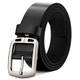 MUCO Gürtel Herren Schwarz LederGürtel Business Gürtel Cool Herrengürtel Jeansgürtel Metall Retro Breite Gürtel 3.5CM