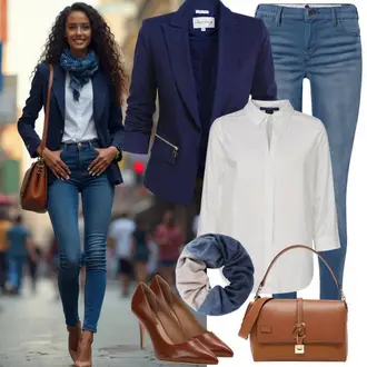 Basic Outfit sa Tamnoplava Odijelo Tom Tailor "Proljetna odjeÄ‡a"