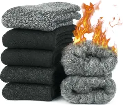 GoWith - wollen sokken - noorse sokken - 1 paar - warme sokken - huis sokken - winter sokken - heren sokken - sokken dames - harige sokken - kleur zwart - maat 43-46