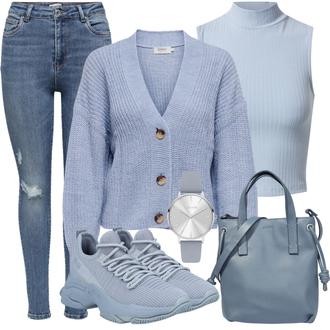 Outfit mit Blau Sneaker Steve Madden "Stylische Kombination für die Freizeit"