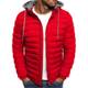 Oanviso Herren Winterjacke Herren Daunenjacke mit Reißverschluss Casual Übergangsjacke Puffer Jacke Leichte Steppjacke Daunenmantel Blouson Kurze Mantel Sweatjacke A Rot M