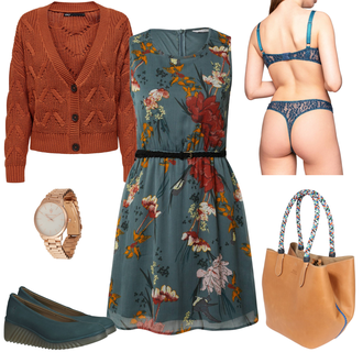 Romantisch Outfit mit Blau/Dunkelblau/Türkis Balconette-Bh/BH Slip Set/Körper Body ohne Bügel/Bustier/Spitzenbustier/Dessous-Set Aus Spitze/Wäsche-Set/BH-Slip Set mit Bügel Aurore Lingerie "Floraler Freizeitlook"Look: Französische, Schön, Romantisch, Sexy
