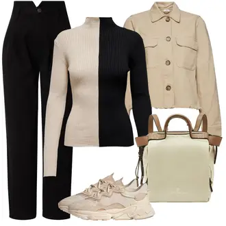Outfit mit Beige Jeansjacke ESPRIT "Cooles Herbst Outfit"