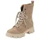 Palado Damen Schnürstiefel Lefkada - kalt gefütterte Winterschuhe mit Absatz aus feinstem Kunstleder - modische Damenstiefel mit Reißverschluß beige 38 EU