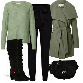 Outfit mit Schwarz Stiefel VERO MODA "Modischer Look für den Herbst"