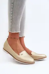 FD1 Women's Flat Loafers Gold Enzla
