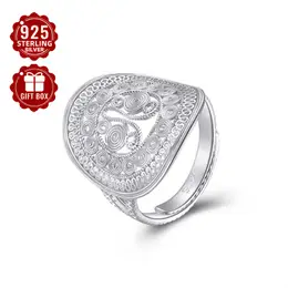 (total Weight About 3.2g) 1pc 925 Sterling Silver Ethnic Sense Texture Hollow Pattern Suitable For Party Activities To Wear Surprise Small Gifts