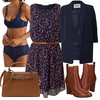 Outfit mit Schwarz Blusenkleid About You "Outfit Für Den Herbst"