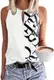 Tanmolo Damen Tank Top Ärmellos Oberteile Sommer Tanktops V-Ausschnitt Blusentop Strand Sexy Vest Top Buchstaben-bedrucktes Basic Bluse, M
