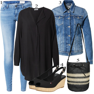 Denim tenues avec Bleu clair/Bleu Veste Courte en Jean Pepe Jeans "tenues parfaite"