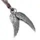 JOVIVI Leder Schmuck Engel Flügel Unisex-Anhänger mit 53cm Leder Seil Kette, Herren Damen Vintage Halskette,Metall Legierung Braun Surferkette,mit Geschenk Tüte
