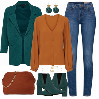 Winter Outfits mit Blau/Türkis Hose Große Größe ESPRIT "classicorangelook"
