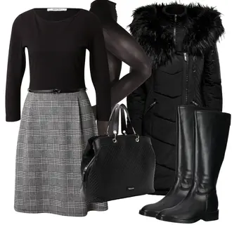 Outfity na zimu s Černá Punčocháče Swedish Stockings "Zimní outfity"