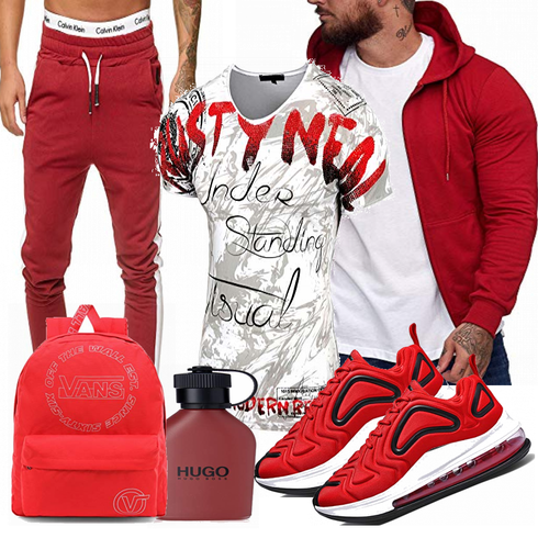 Rot Accessoire Boss kombinieren