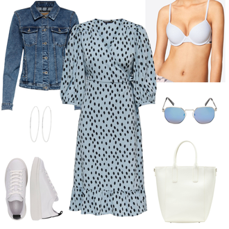 Minimizer Outfit mit Braun/Hellblau/Blau Bademode Großer Cup Skiny "Stylisher Freizeitlook"