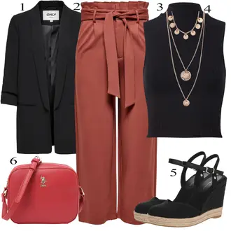 Kombinacije za festival Boho sa Pink/Zlatni Statement lančić/Ogrlica/Nakit set/Bogato ukrašena ogrlica Pilgrim "Tvoj otmjeni outfit"Look: Elegantan, 80-te roky, Boho, Ekstravagantno, Retro